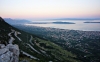 Dalmatien> Blick vom Malackapass auf den Abendhimmel von Split
