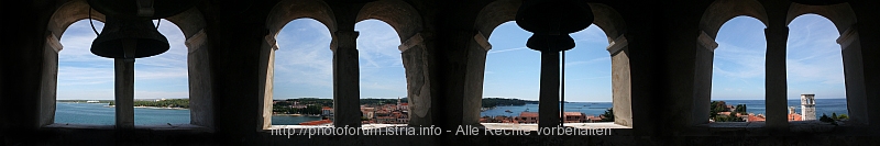 POREC > Euphrasius-Basilika > Glockenturm > Aussichten N-O-S-W