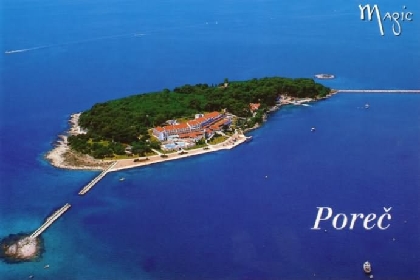 POREC > Otok Sveti Nikola > Luftaufnahme auf postkarte