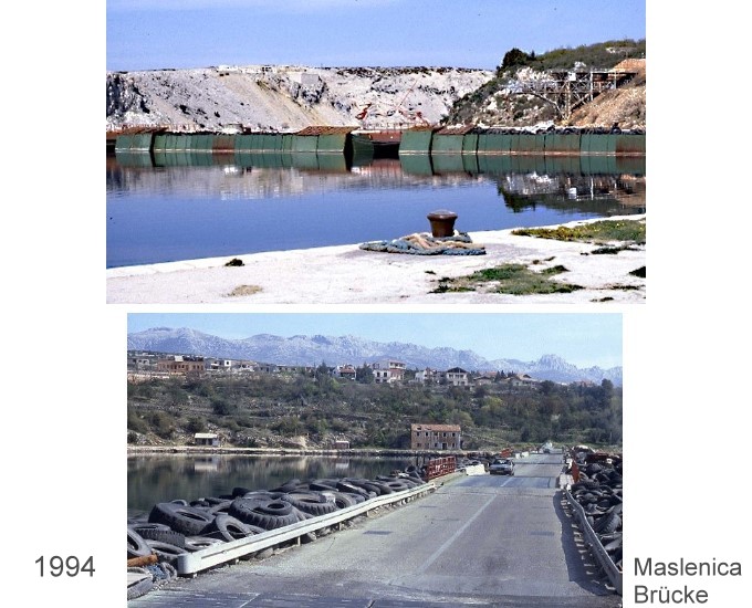 Dalmatien: MASLENICA 1994 > Pontonbrücke