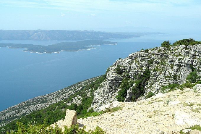 Dalmatien: VIDOVA GORA auf Brac > Blick auf Hvar und Vis