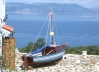 Istrien: DRENJE > Einsames Boot -  hoch über der Adria